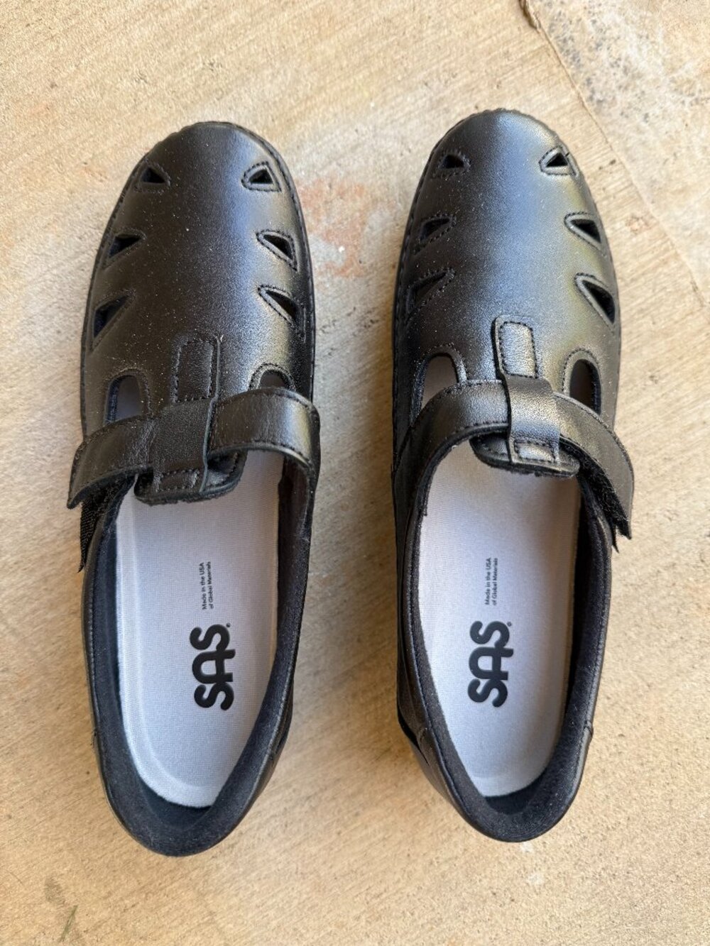 SAS Roamer Shoes Womens 7 NARROW Black Leather Comfort Loafers EUC